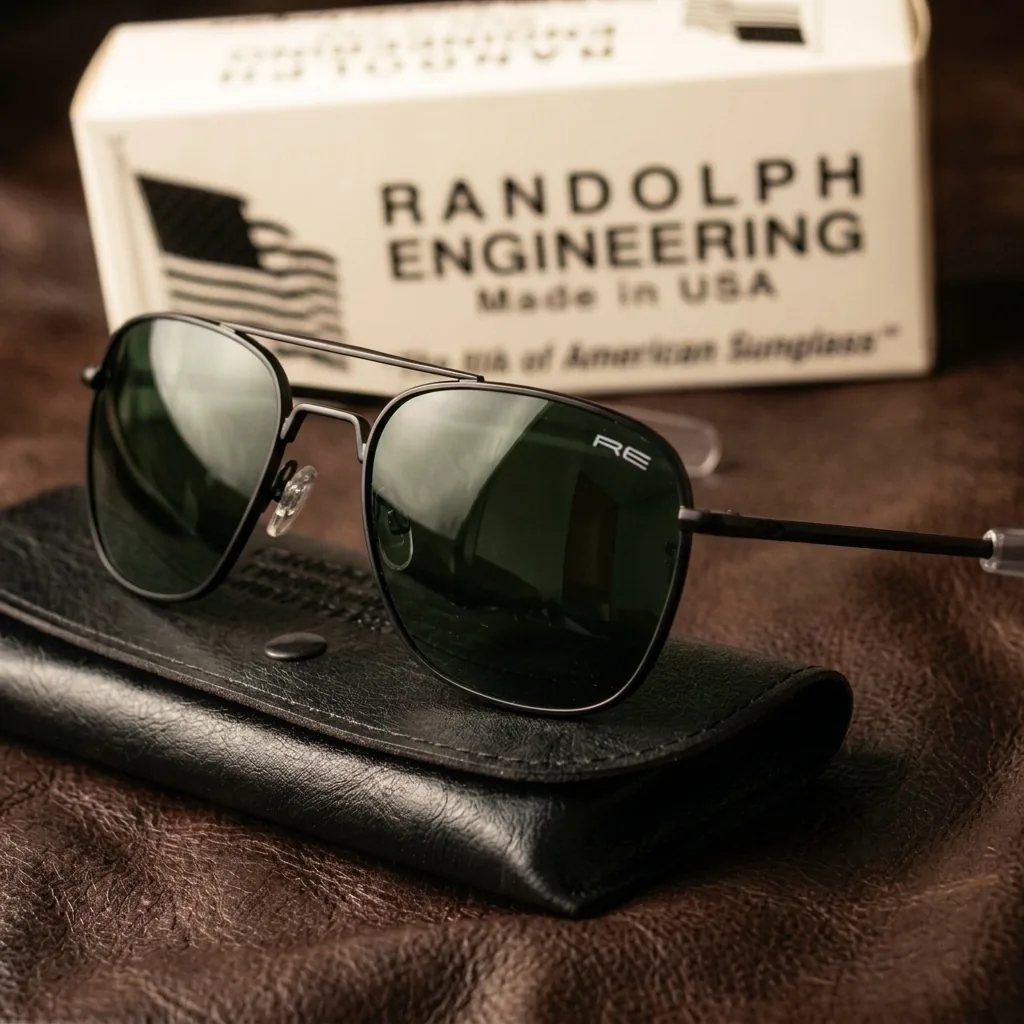 RE Black Frame — Randolph Engineering Aviator Sunglasses Pakistan